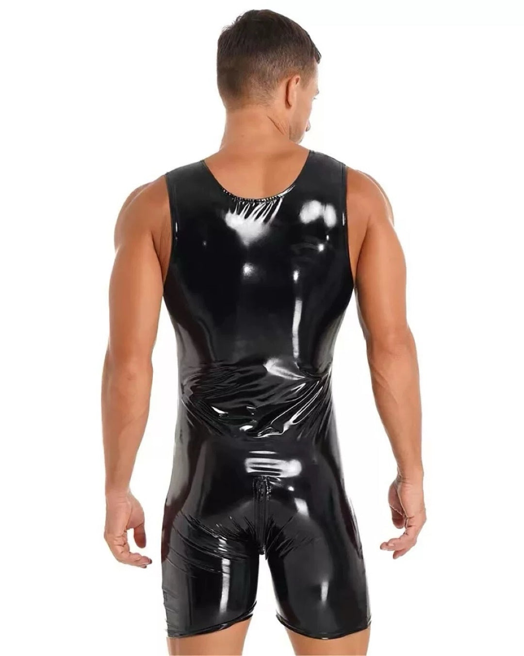 MEN’S LEATHER ZIPPER JUMPSUIT