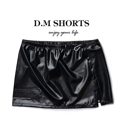 DM MEN’S LEATHER SWING SKIRT SHORTS