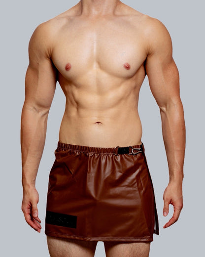 DM MEN’S LEATHER SWING SKIRT SHORTS