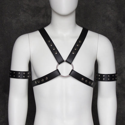 THE HORUS O-RING MEN’S LEATHER HARNESS AND ARMBANDS