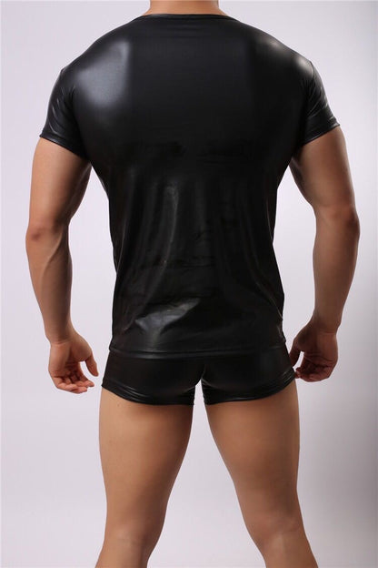 MEN’S LEATHER VEST AND SHORTS