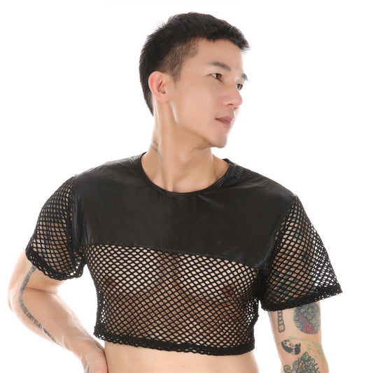 MEN’S LEATHER CROP TOP