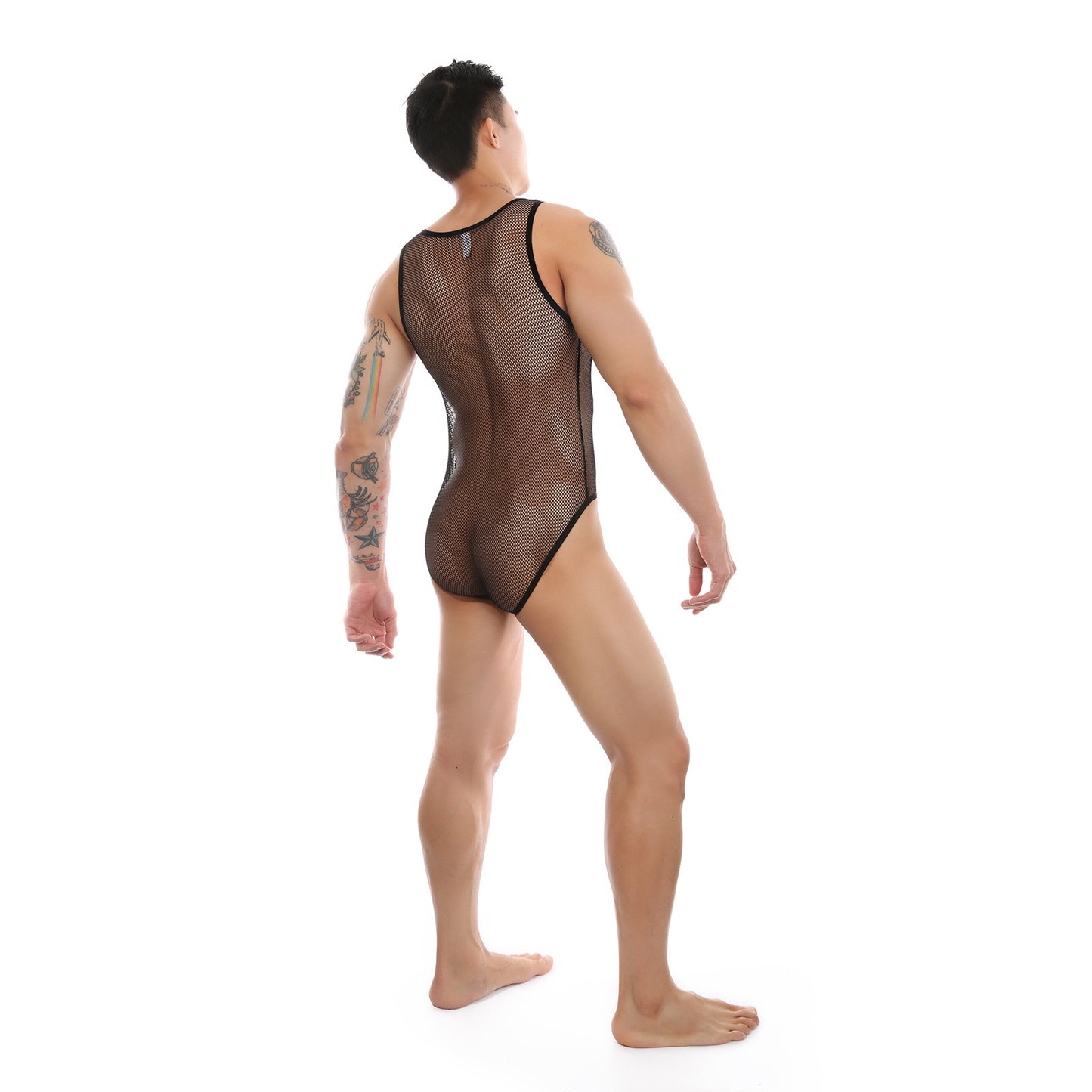 CLEVER-MENMODE SEE-THROUGH MESH BODYSUIT