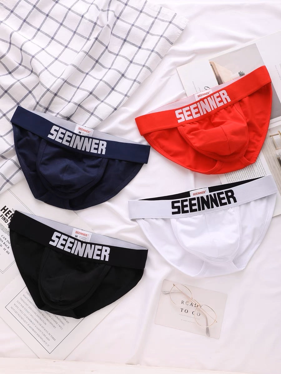 Seeinner Men's Cotton Underwear Classical Comfortable Breathable Pouch  Briefs