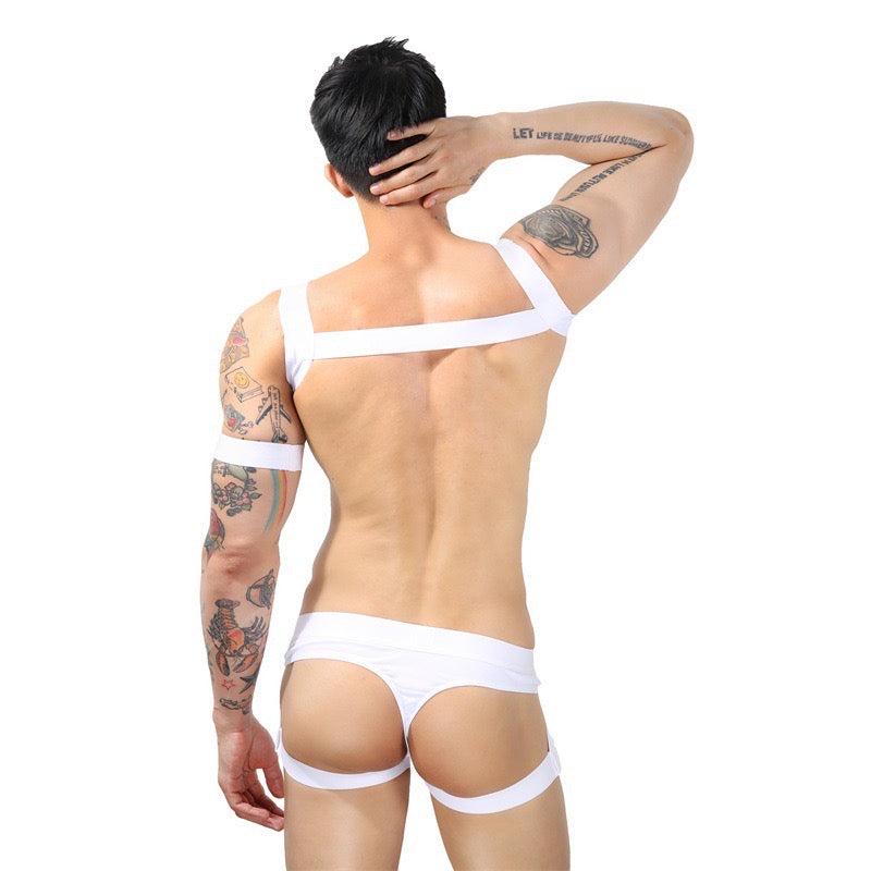 CLEVER-MENMODE ATHLETIC CHEST HARNESS WITH STRAP BRIEFS