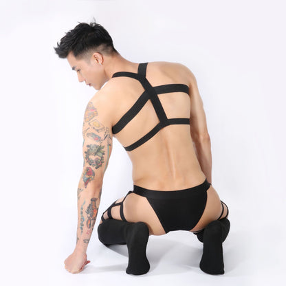 MEN’S CHEST HARNESS AND LEG SUSPENDER BRIEFS PACK