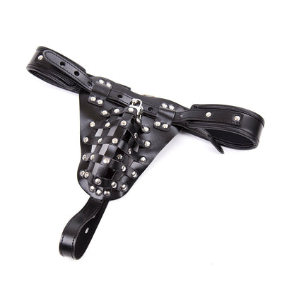 MEN’S CHASTITY LEATHER G-STRING THONGS