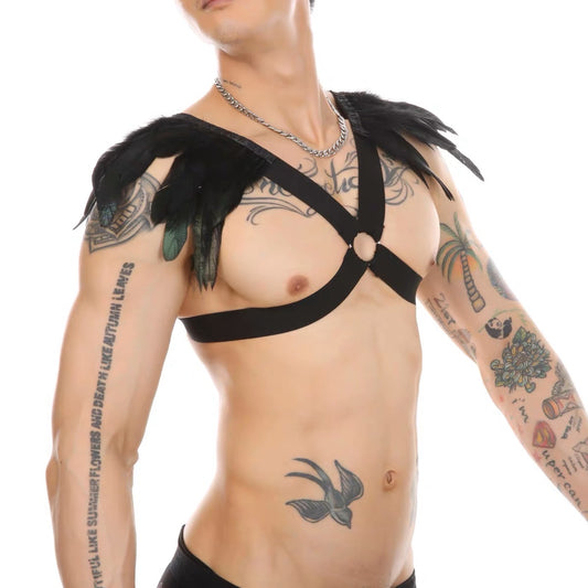 CLEVER-MENMODE CIRCUIT PARTY FEATHER HARNESS